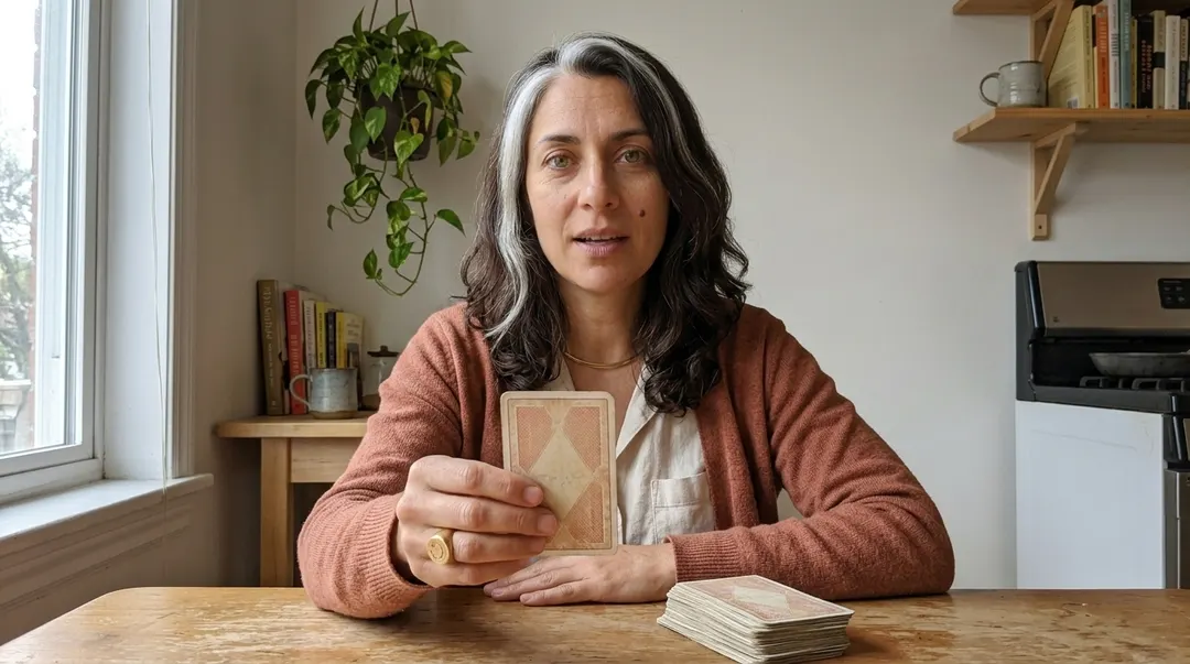 Annia, at her kitchen table