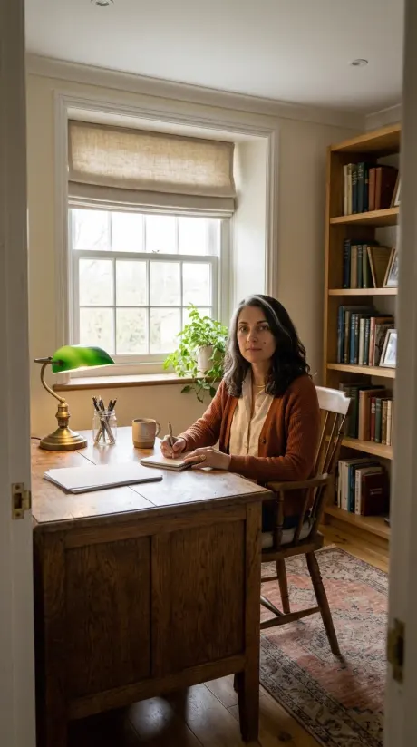 Annia at her desk